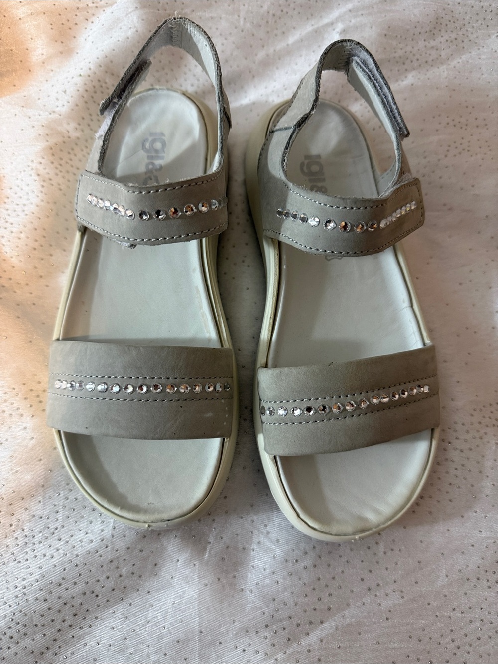 Igi&co Sparkle Strappy Sandals - Light Gray for women size 35